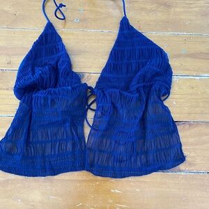 Blue Sheer Halter Top